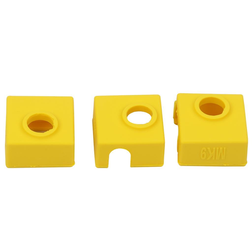 1 Piece  Aluminum Block Silicone Protective Cover for 3D Printer Yellow