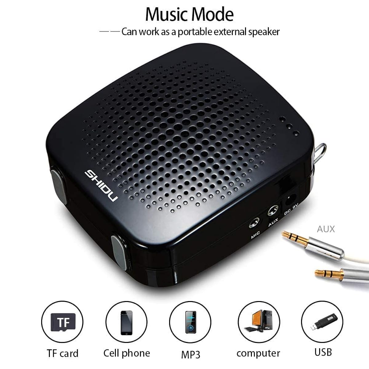 Máy Trợ Giảng Kèm Micro Có Dây Shidu SD-S511 - Hàng Chính Hãng