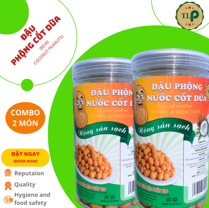 ĐẬU PHỘNG CỐT DỪA TÂN LỘC PHÁT COMBO 2 HŨ - MỖI HŨ 300G