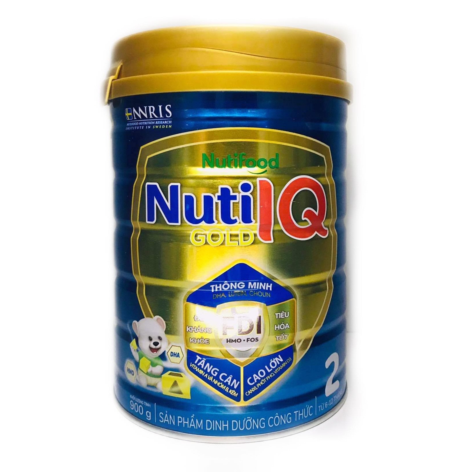 Sữa Nuti IQ Gold 2 900g (mới) - Phát triển não bộ và thị giác, Tăng cường sức đề kháng, Phát triển cân nặng - chiều cao, Tiêu hoá - hấp thu tốt, Ngăn ngừa táo bón