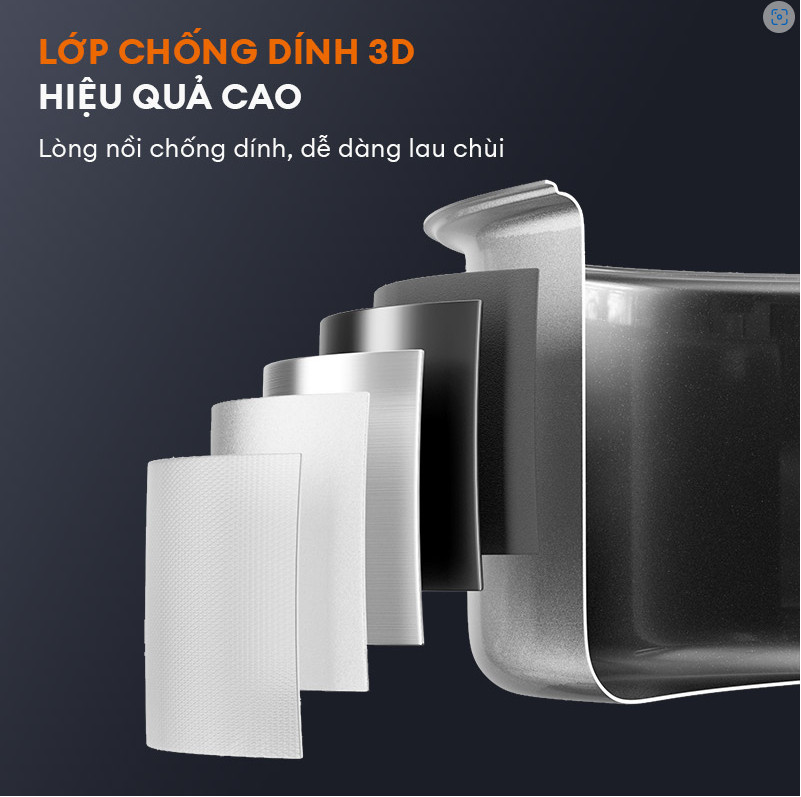 Nồi cơm điện tử thông minh dung tích 5L Gaabor GR-S50D nồi 1.8L 800W nhiều chế độ nấu, hẹn giờ, chống dính cao cấp - Hàng Chính Hãng - Chỉ Giao Hà Nội