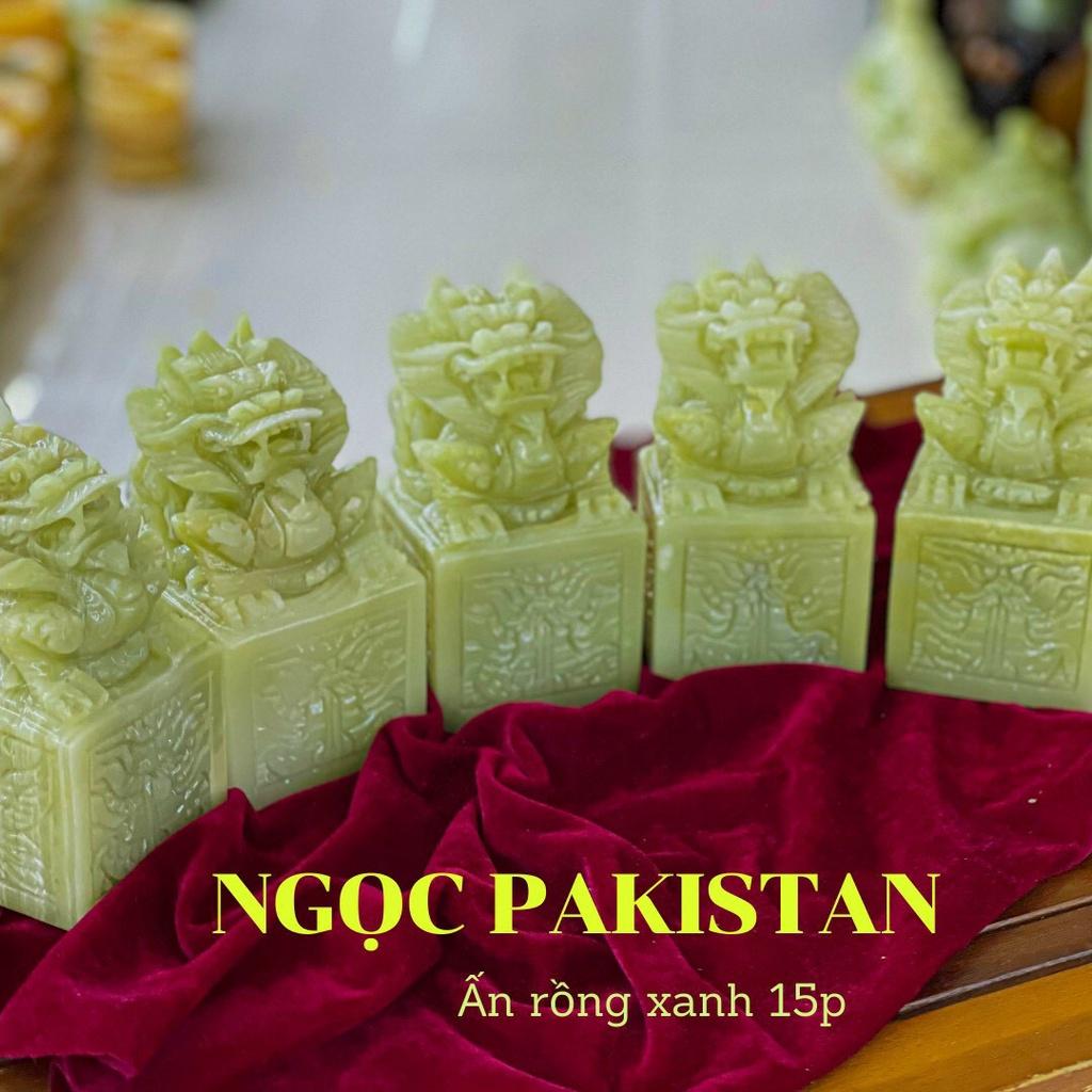 Ấn Rồng Đá Ngọc Onyx Xanh , Ấn Rồng Phong Thủy Để Bàn - Cao 10cm & 12cm & 15cm