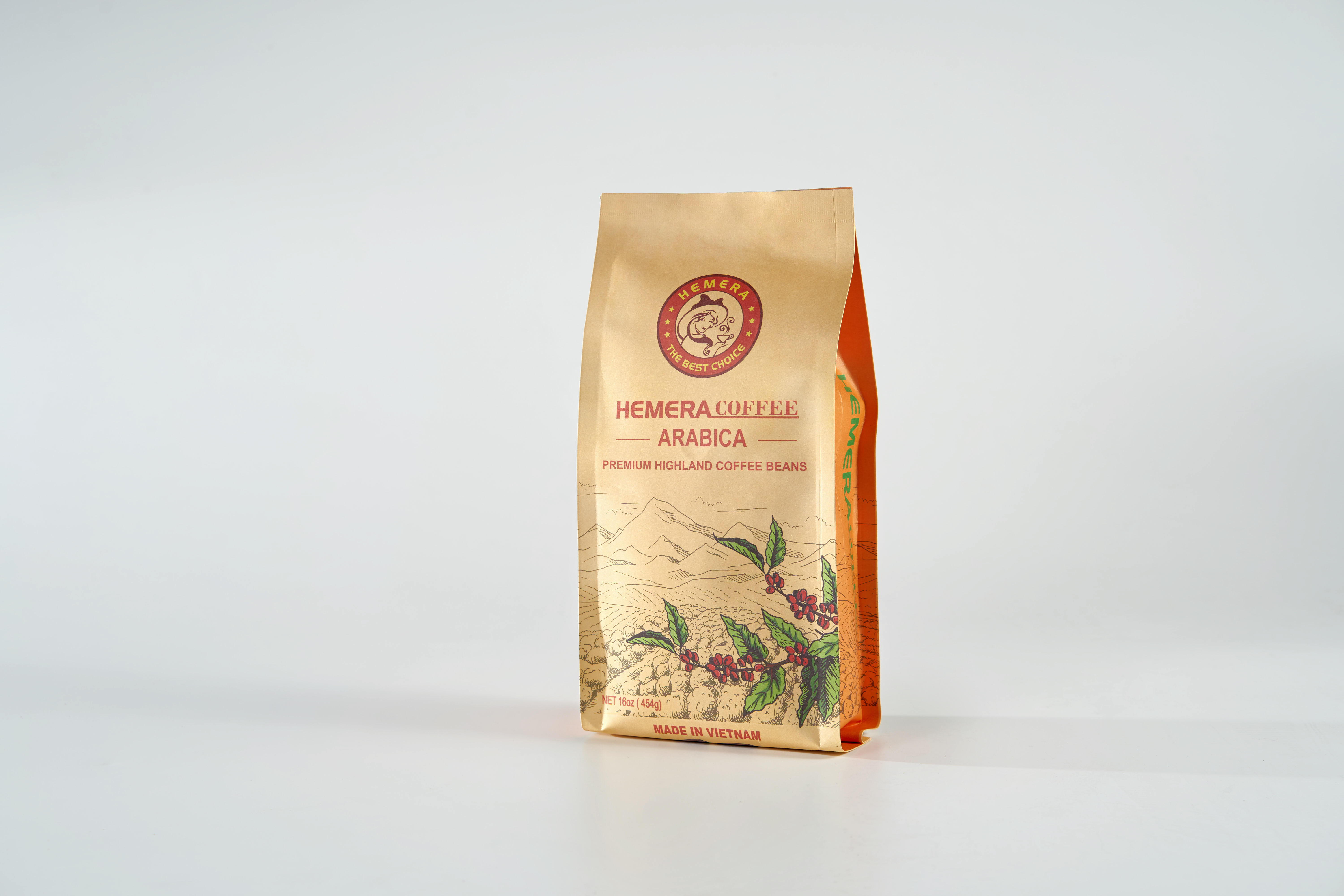 CÀ PHÊ HẠT 100% ARABICA RANG MỘC HEMERA COFFEE 454GR