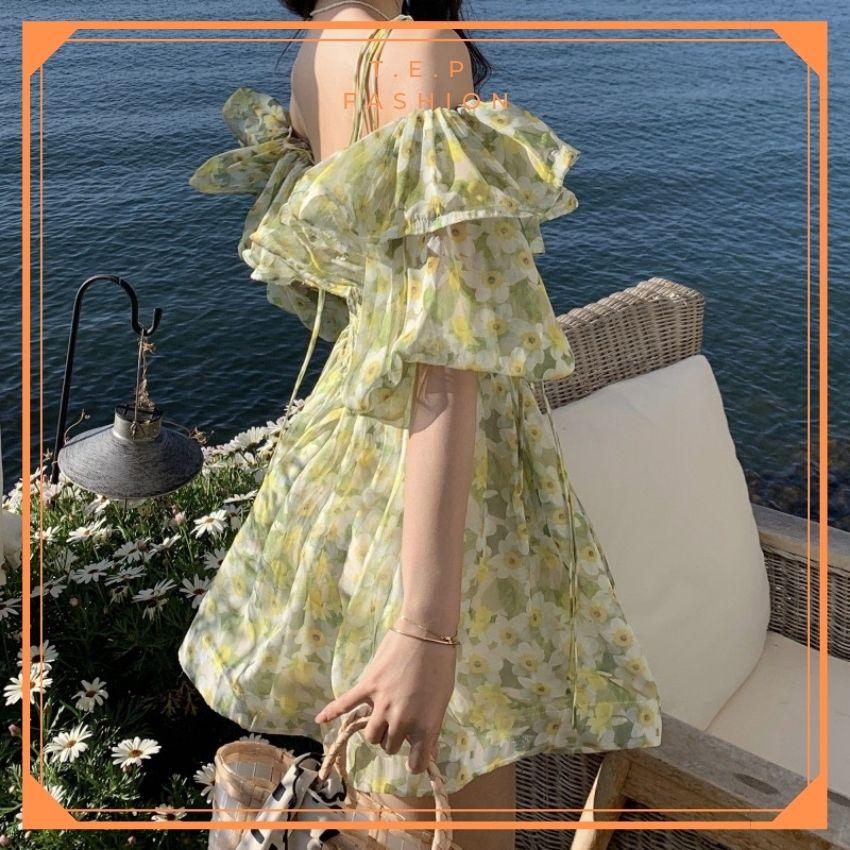 Đầm Hoa Nhí Nữ Dáng Ngắn Xòe 2 Lớp Trễ Vai Sexy Thời Trang Tep Fashion - VA002