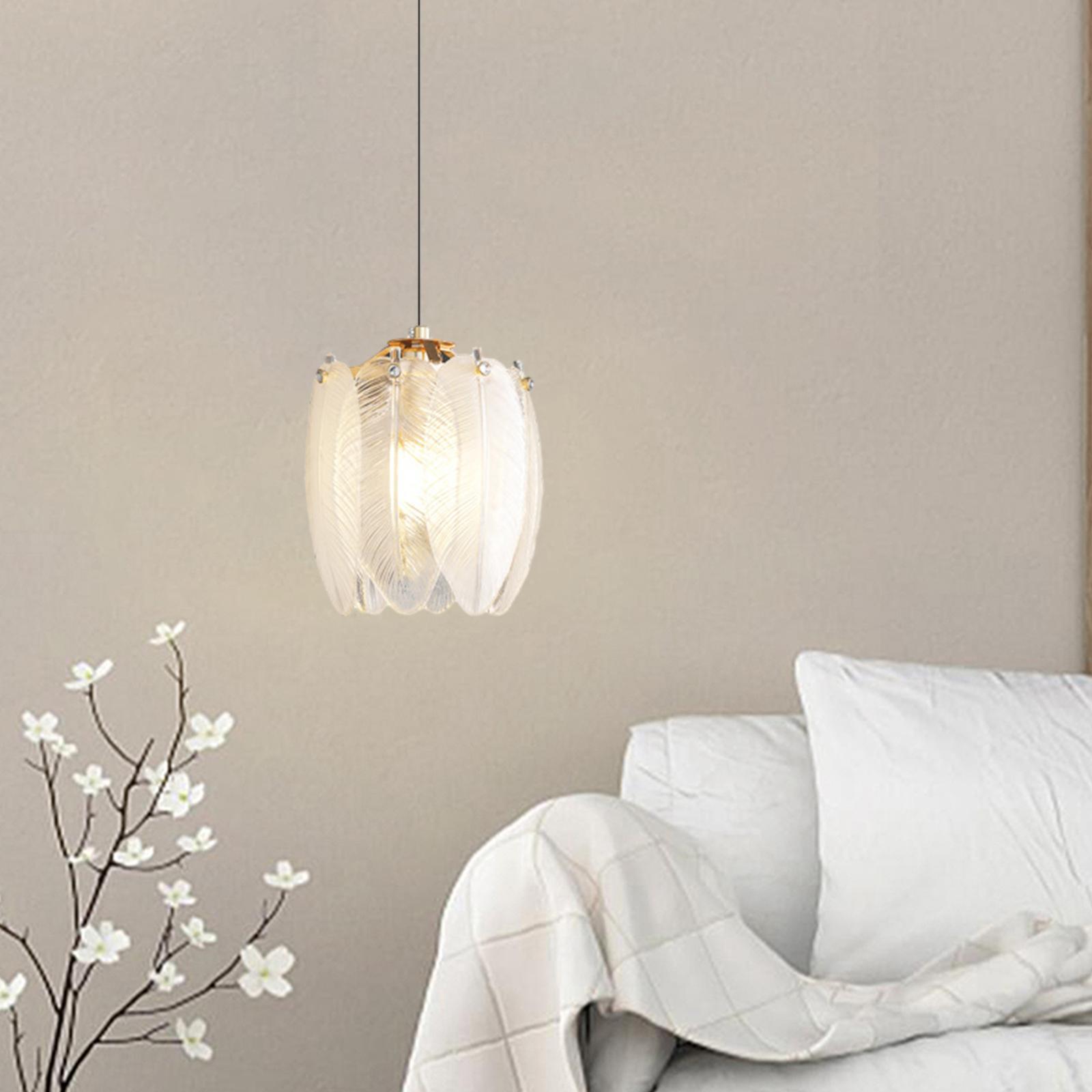 Feather Ceiling Light Fixture LED Pendant Lights Chandelier Decoration 3 Color Dimming Hanging Lamp for Club Hallway Office Loft Dining Room
