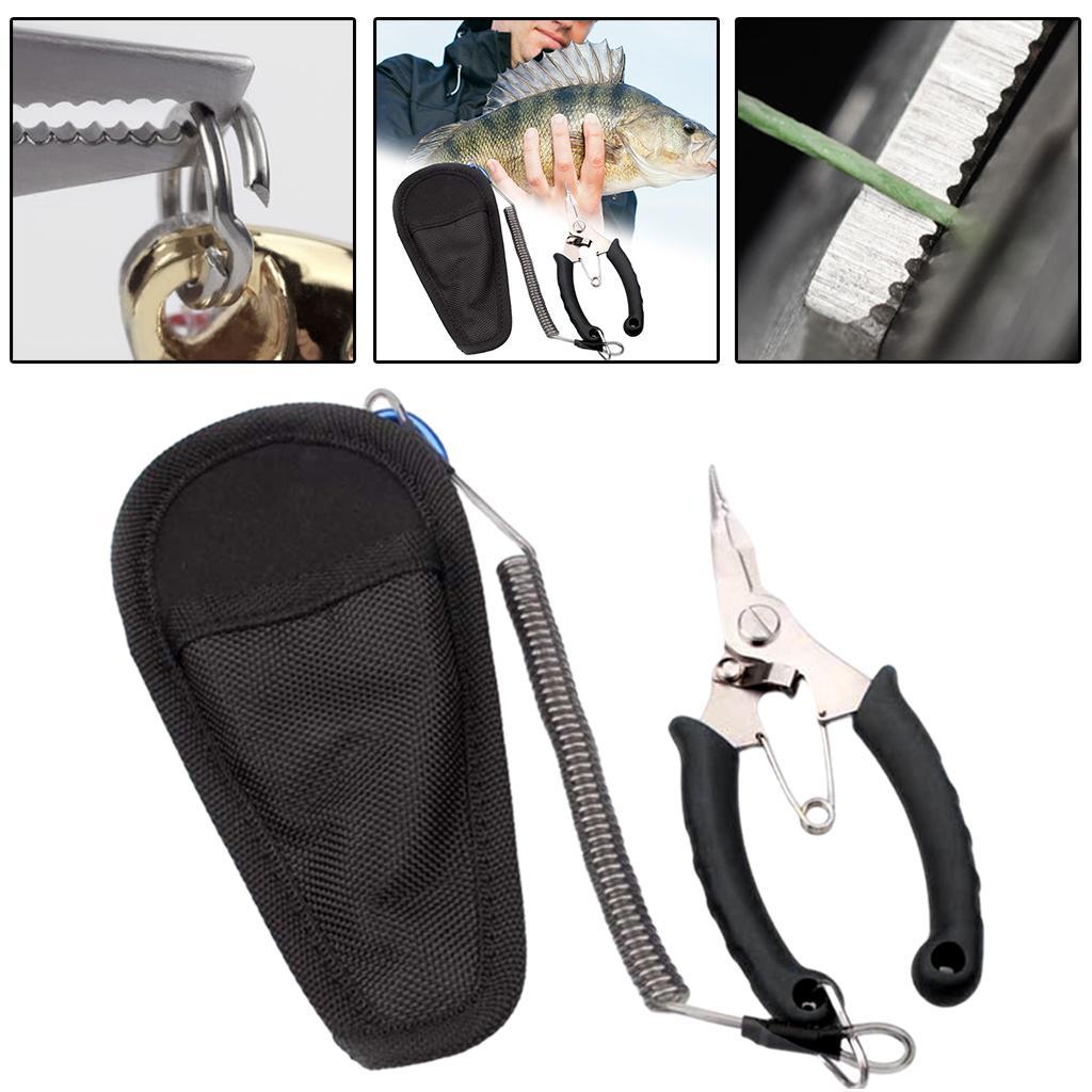 Fishing Pliers Cutter Fish Lip Hook Remover Tool with Lanyard Saltwater Fishing Equipment Multifunctional