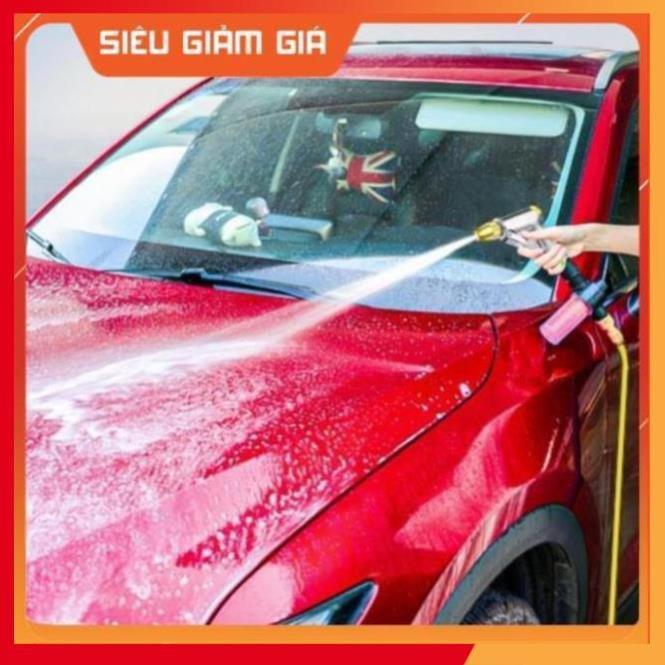 Bộ dây vòi xịt nước rửa xe, tưới cây đa năng, tăng áp 3 lần, loại 7m, 10m 206236 đầu đồng, cút, + tặng mở chai