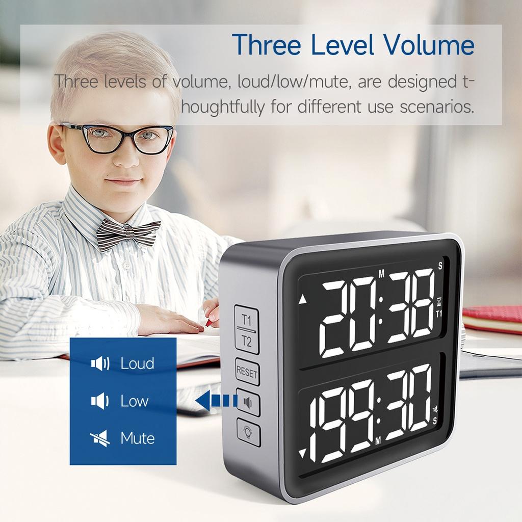 Đồng Hồ Hẹn Giờ Màn Hình Đôi Cực Dương / Đếm Ngược Phù Hợp Cho Nhà Bếp