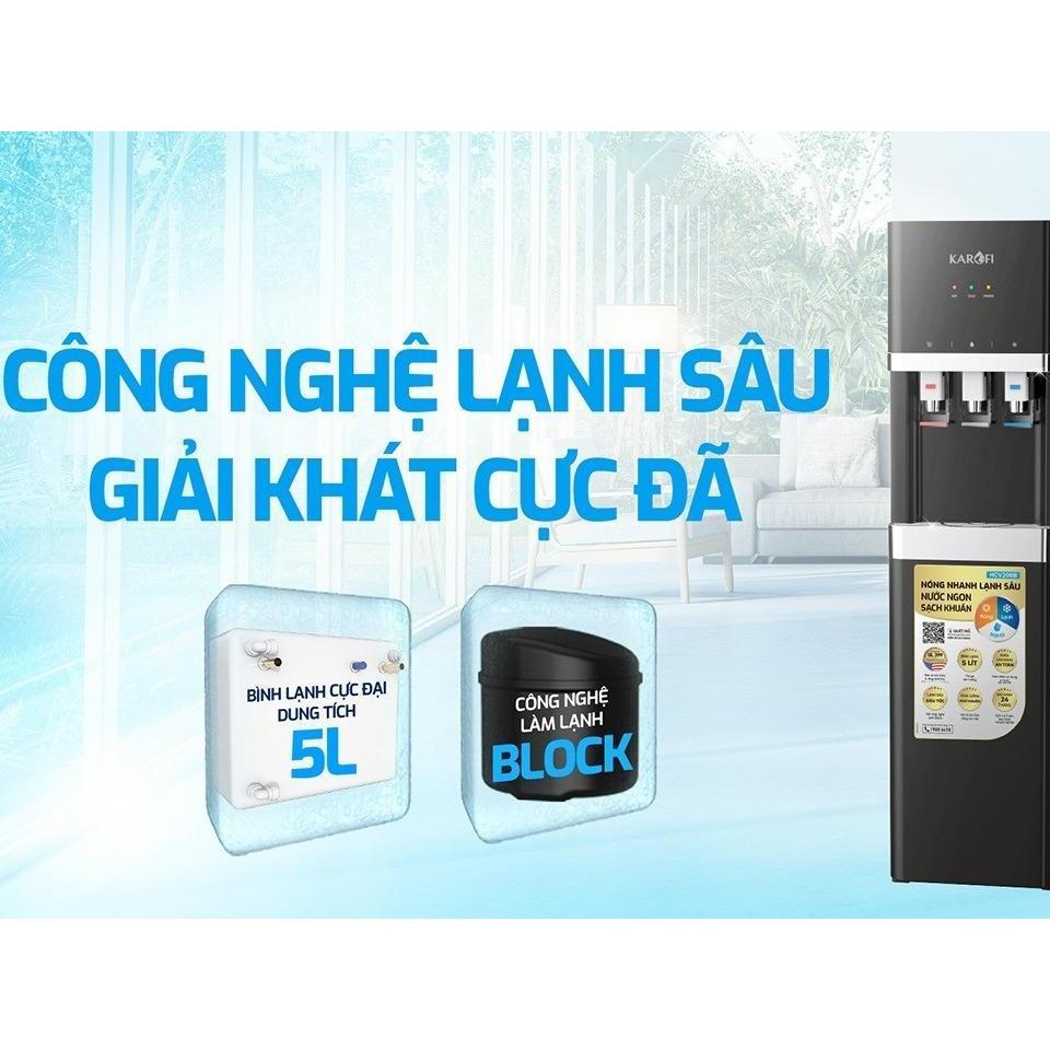 Máy nóng lạnh Karofi HCV208B, 3 chế độ Nóng - Lạnh- Nguội, Máy hút bình - Hàng Chính Hãng