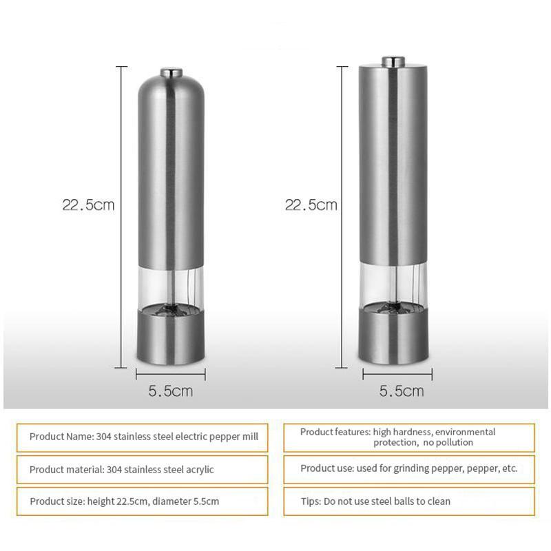Thép Không Gỉ Điện Gia Vị Máy Xay Hạt Tiêu Máy Xay Muối Và Hạt Tiêu Xay Máy Xay Nhà Bếp Công Cụ Phụ Kiện Cho Nấu Ăn