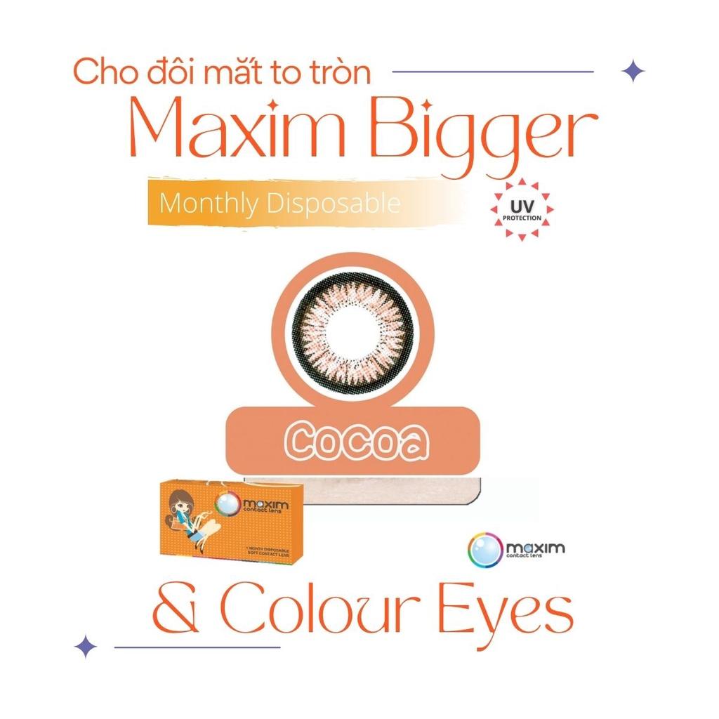 Kính áp tròng 3 tháng Maxim Colors màu nâu cam Cocoa cá tính giãn 14.5mm