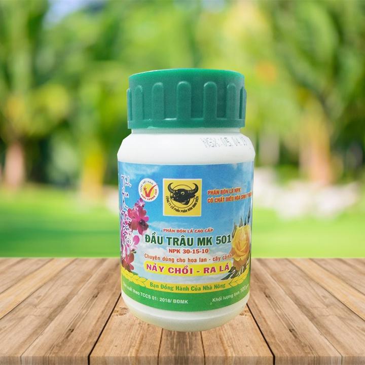 Phân bón lá Đầu Trâu NPK 501 ,chuyên dùng cho hoa lan,cây kiểng - Hũ 100gr