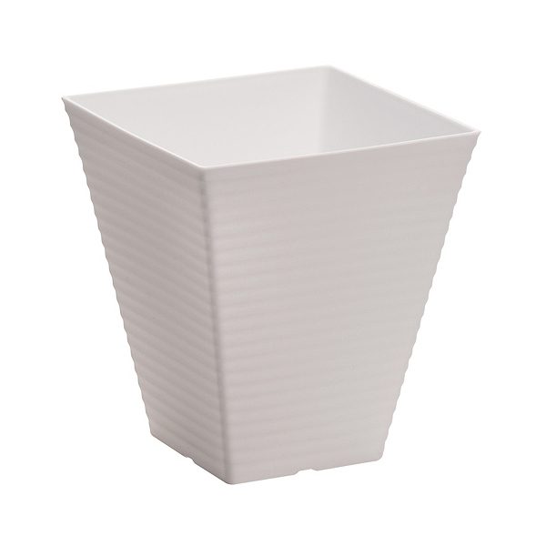 Chậu trồng hoa vuông màu trắng cao 19,3cm - Hàng Nội Địa Nhật