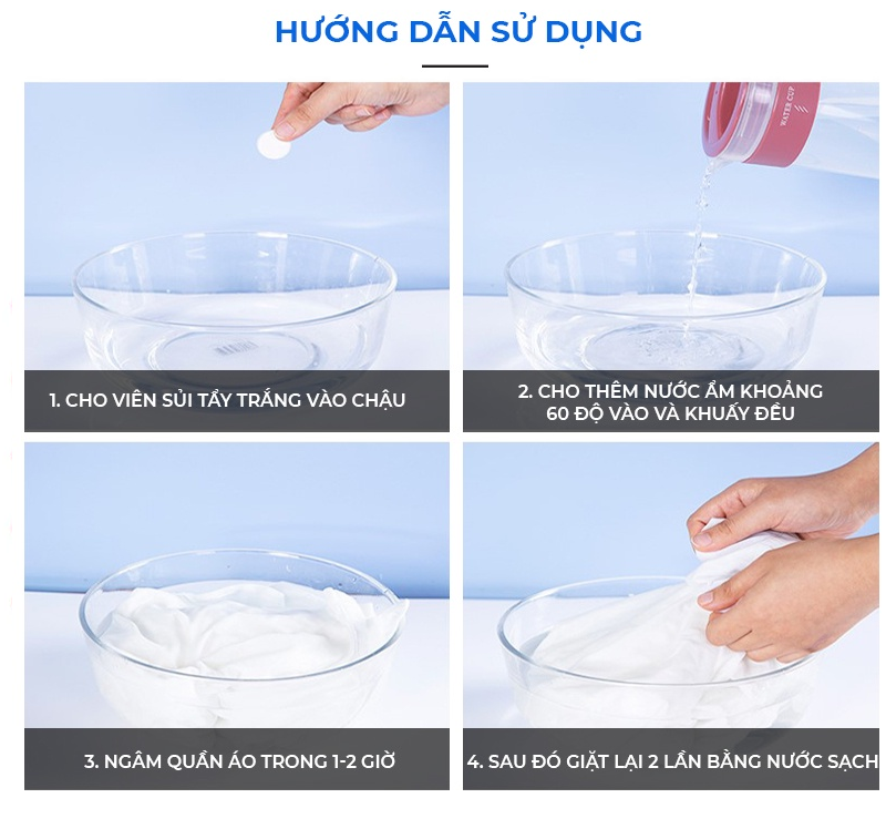 HỘP 10 VIÊN TẨY TRẮNG QUẦN ÁO BẨN SIÊU CHẤT LƯỢNG