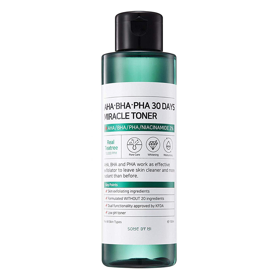 Bộ Dưỡng Da Ngăn Ngừa Mụn Nước Hoa Hồng Và Kem Dưỡng Some By Mi AHA BHA PHA 30 days Miracle ( Toner 150ml + Cream 50ml )