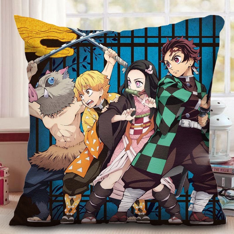 Gối in hình KIMETSU NO YAIBA Thanh Gươm Diệt Quỷ chibi anime xinh xắn tiện lợi chất đẹp