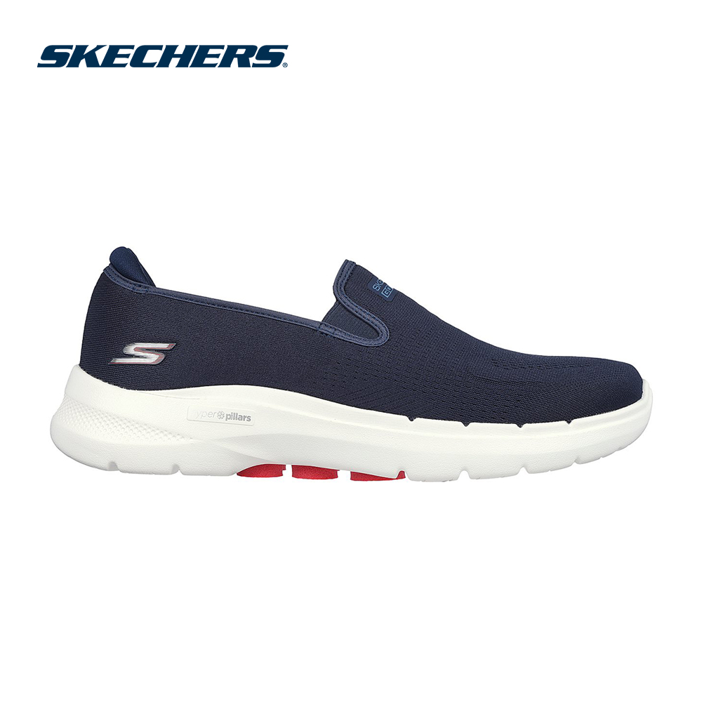 Skechers Nam Giày Thể Thao Đi Bộ Giặt Máy Được, Tập Gym, Đi Học, Đi Làm, Thường Ngày GOwalk 6 Proctor Walking Air-Cooled Goga Mat Hyper Pillar Technology, Machine Washable, Ortholite, Ultra Go - 216280-NVRD