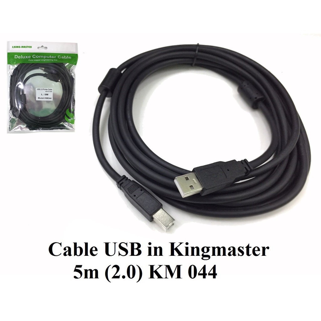 Cable USB in Kingmaster 1.5m ( 2.0) KM 042,3M KM043, 5M KM044, 10M KM045, CÁP MÁY IN, CÁP USB SỬ DỤNG CHO MÁY IN, CÁP USB, CÁP KẾT NỐI MÁY TÍNH VÀ MÁY IN-HÀNG CHÍNH HÃNG