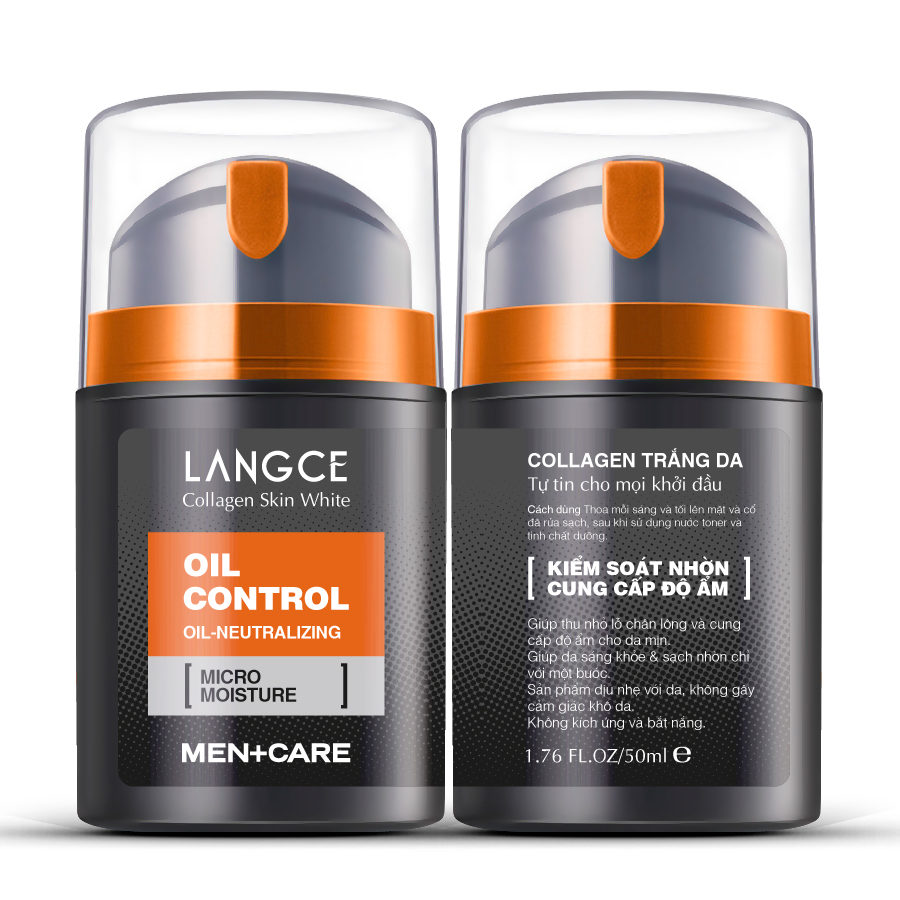 COLLAGEN DƯỠNG TRẮNG KIỂM SOÁT NHỜN NGỪA MỤN, CẤP ẨM 50ml DÀNH CHO NAM LANGCE