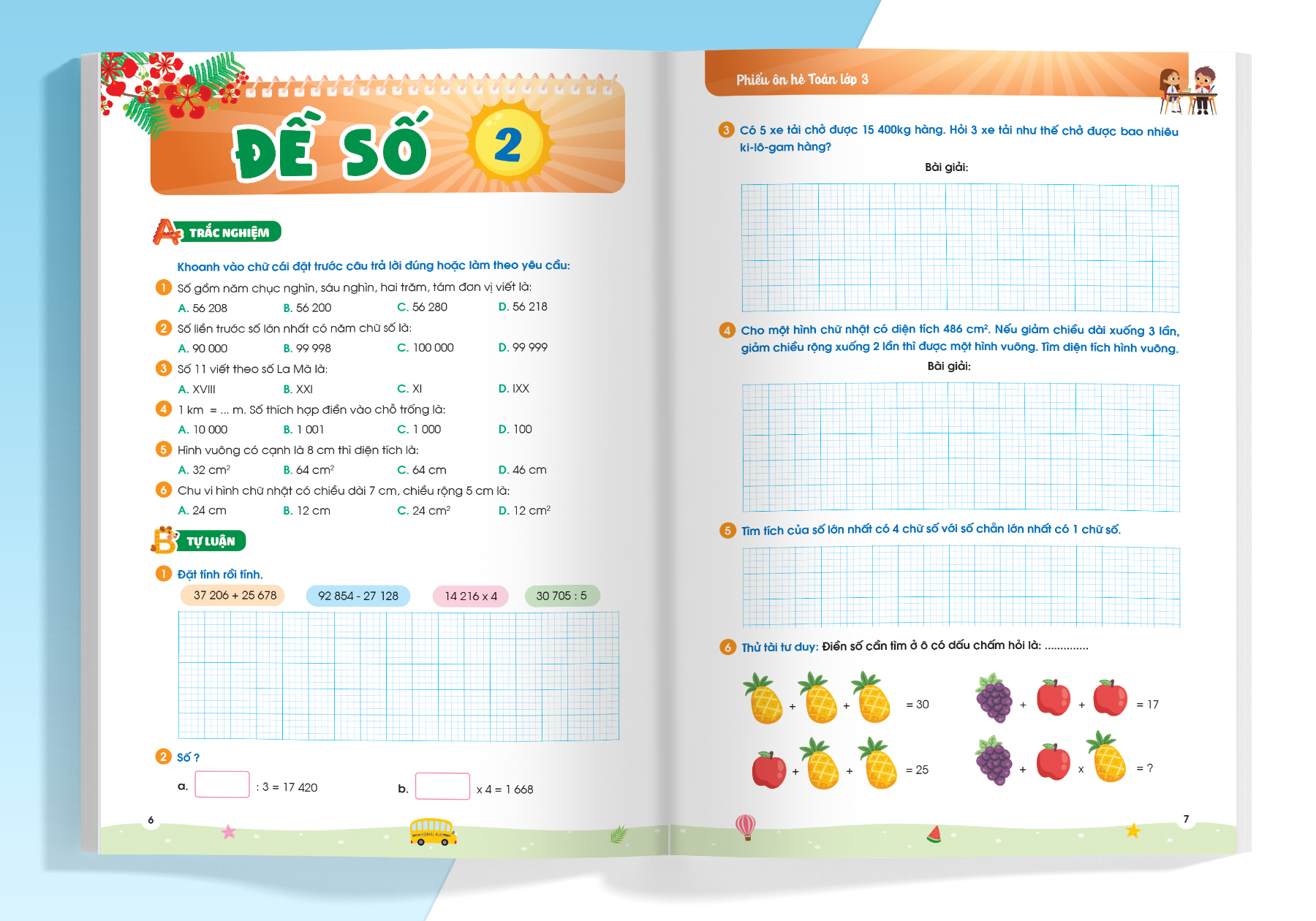 Sách - Phiếu ôn hè Toán lớp 3