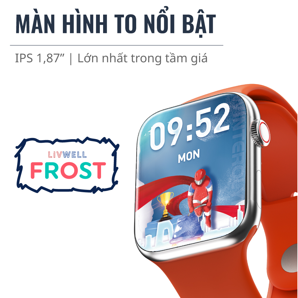 Đồng hồ thông minh LivWell Frost - Hàng Chính Hãng - Bảo Hành 12 Tháng 1 Đổi 1 - CAM LỬA