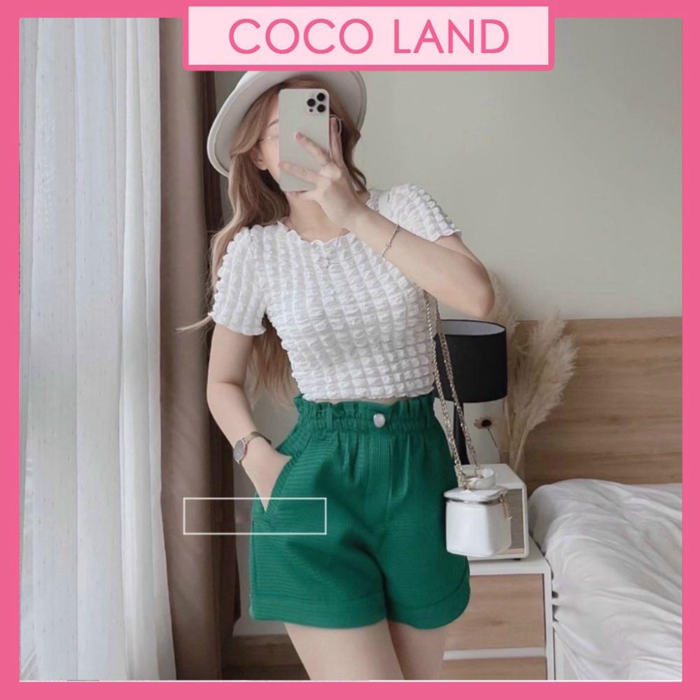 Quần short cạp cao tổ ong hàng mới siêu Hot coco land giá rẻ hàng đẹp deal sốc