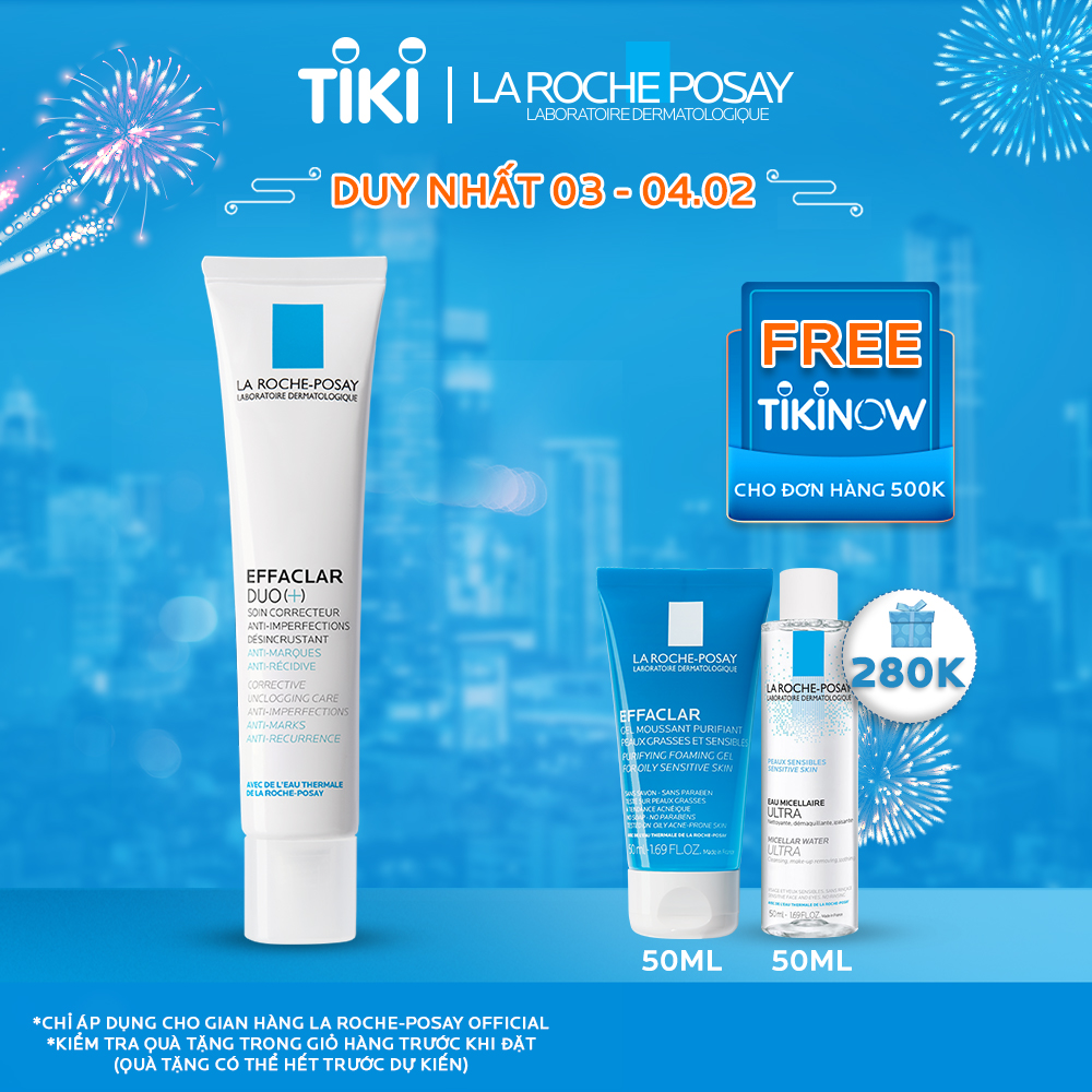Combo Kem Dưỡng Giảm Mụn, Ngừa Vết Thâm, Se Nhỏ Lỗ Chân Lông La Roche-Posay Effaclar Duo+ M694050 + Gel Rửa Mặt Dành Cho Da Dầu Nhạy Cảm La Roche-Posay Effaclar Purifying Foaming Gel 100771312
