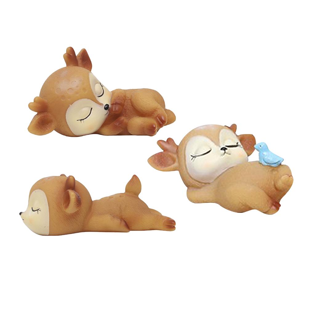 3 Xlovely Rào Đồ Trang Trí Ốp Kawaii Ngủ Động Vật Bé Trang Trí