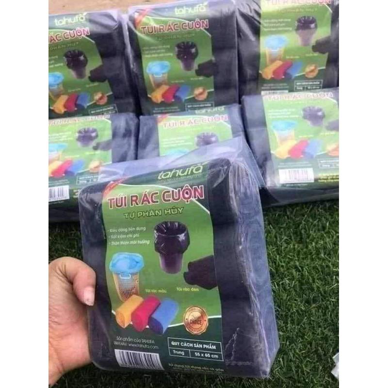 Bịch 3 cuộn túi đựng rác tự phân hủy đen 1kg