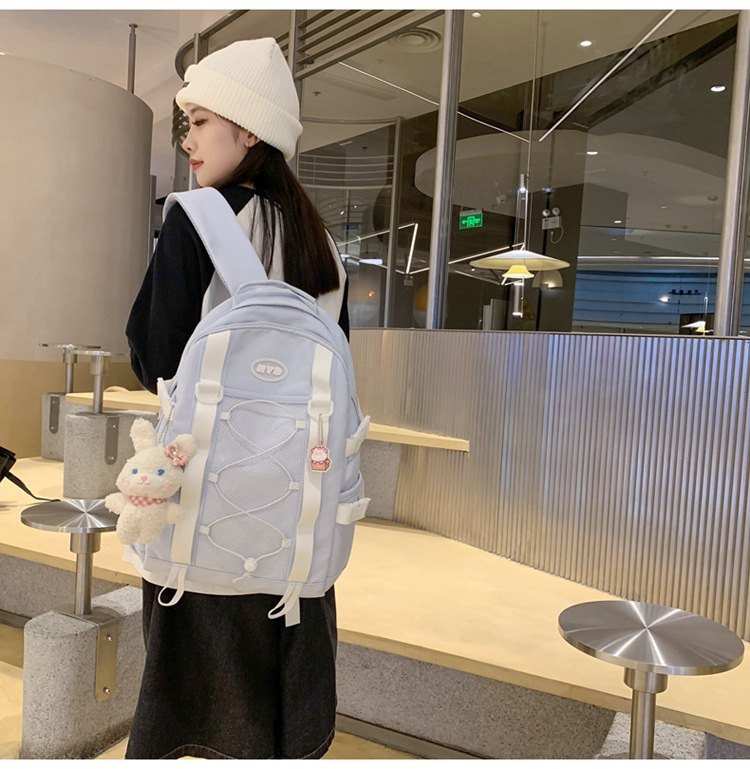 Balo vải học sinh/sinh viên chống nước kiểu dáng dây đan chéo đẹp lạ mắt - Năng động - Trẻ trung