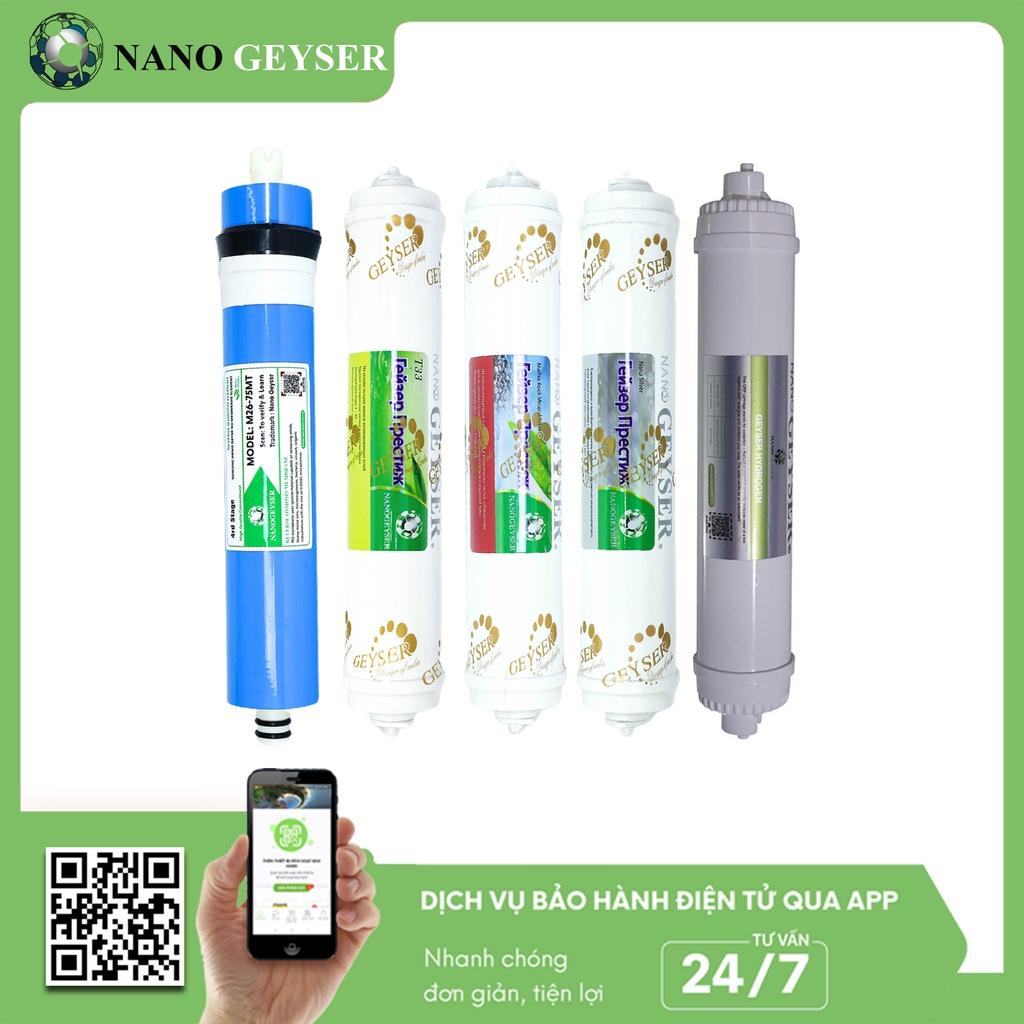 Bộ 5 lõi lọc nước 45678 dùng cho các dòng máy RO, Màng Ro, T33 Small, Maifan, Nano Silver, Hydrogen - Hàng Chính Hãng