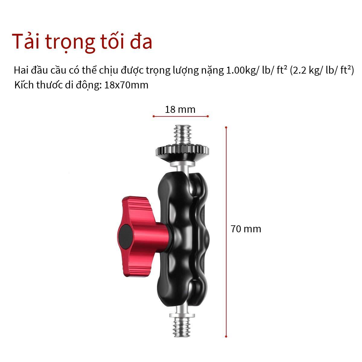 Vận Chuyển Nhanh JMSUZ Mini Full Kim Loại Giá Đỡ Màn Hình Cánh Tay Ma Thuật Hai Đầu Tay Micro SLR Phụ Kiện Hạt Đậu Kẹp Nhỏ