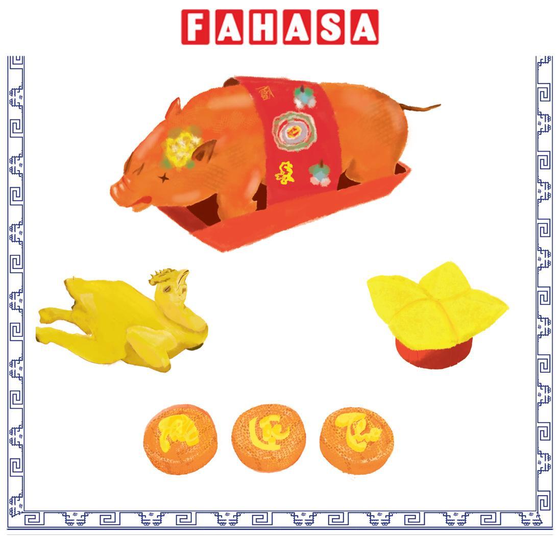 Phụ Kiện Bàn Thờ Mâm Cúng Heo Quay - Heo Đỏ Tấn Tài - Gà Vàng Tấn Lộc - Manihum BTLPK-01