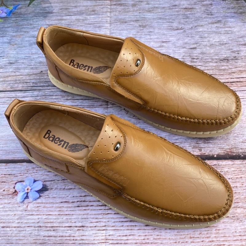 Giày thô nam giày lười nam da bò cao cấp khâu liền đế chắc chắn size 38-44