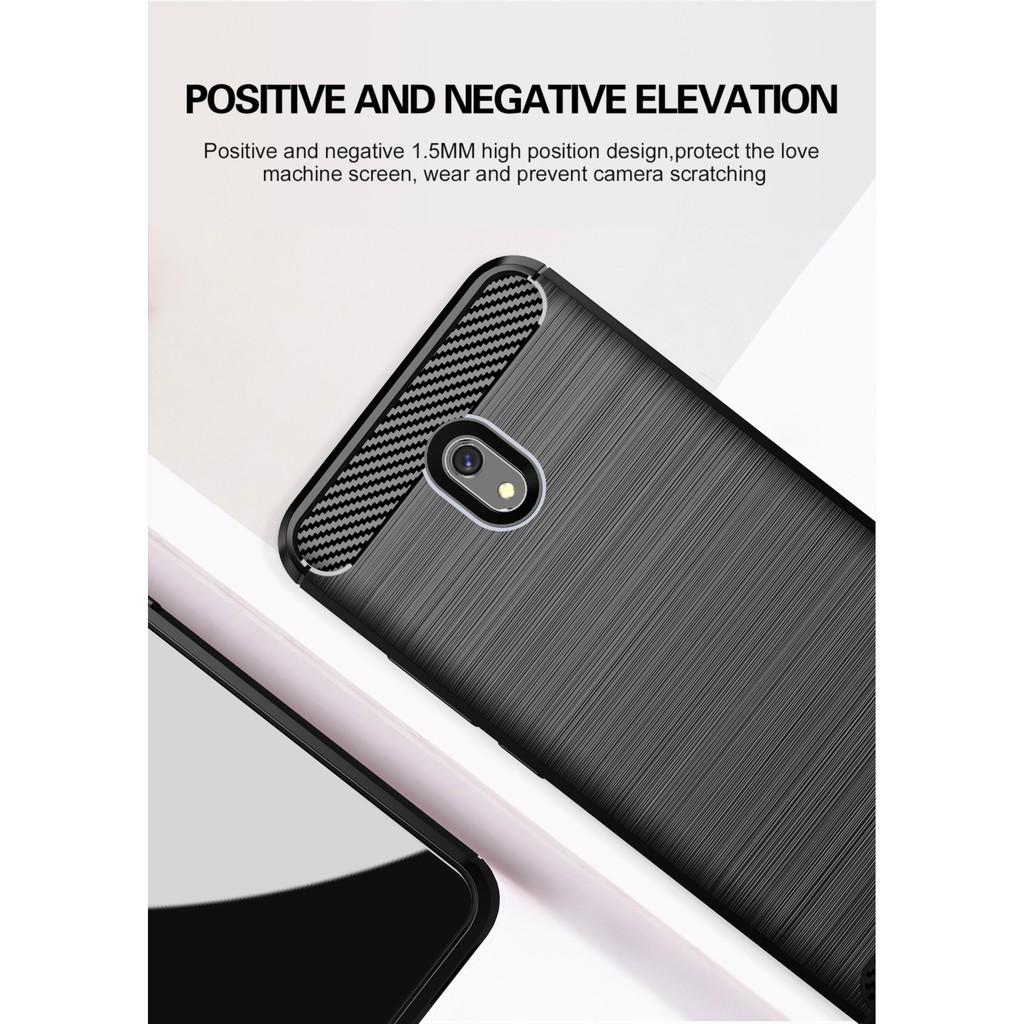 Ốp lưng cho Xiaomi Redmi 8 8A dẻo Cacbon phay xước chống sốc chống vân tay