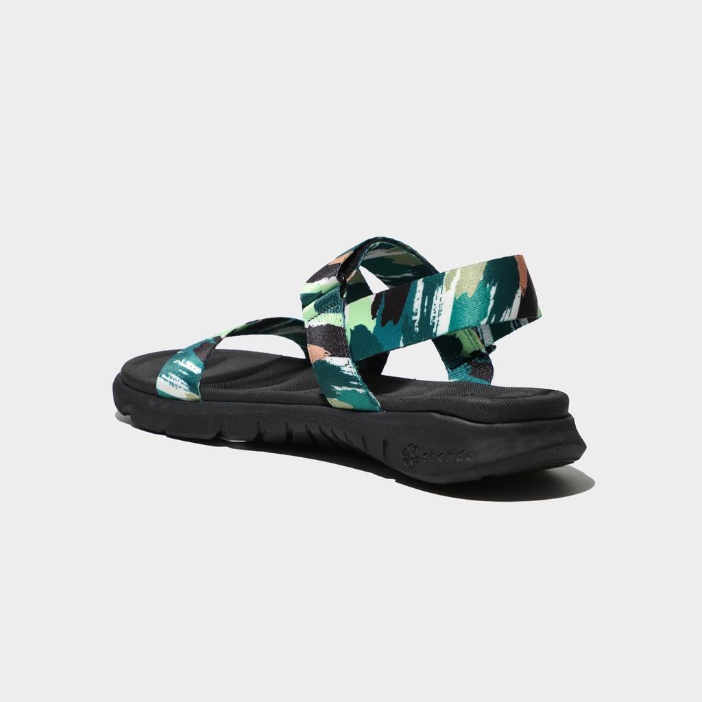 Giày Sandals Nam Nữ Unisex Shondo F6 Sport Quai Vệt Sơn Xanh Lá F6S1040