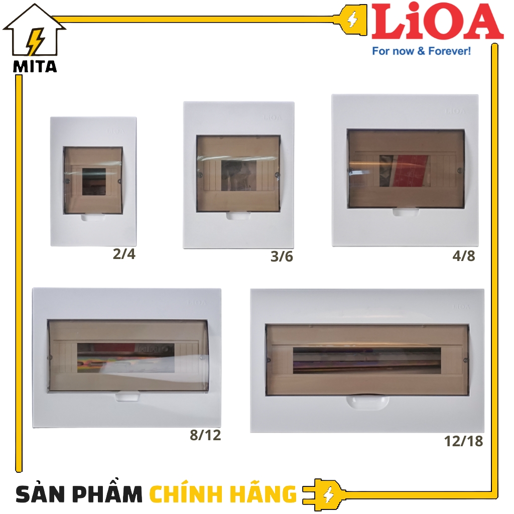 Tủ Điện Lioa Đế Nhựa - Tủ Chứa 2 Đến 18 Aptomat - Tủ Chứa 8 - 12 Aptomat