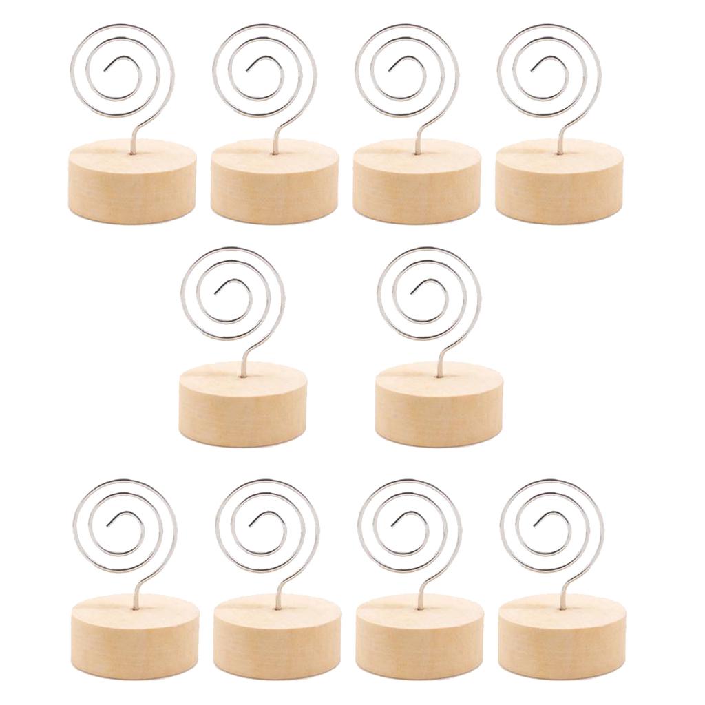 10pcs Wooden Base Place Card Holder Wedding Party Table Name Card Clip