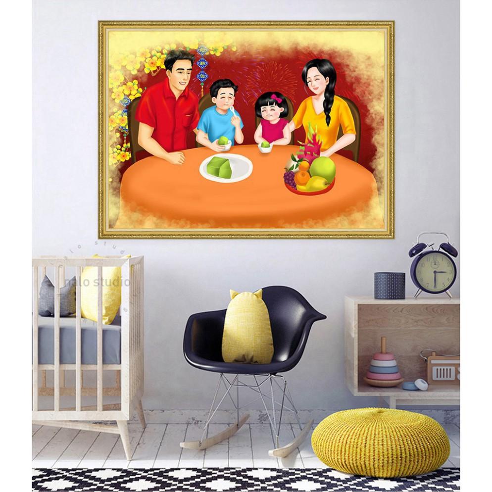 Tranh dán tường Cảnh Đoàn Viên tranh trí tết