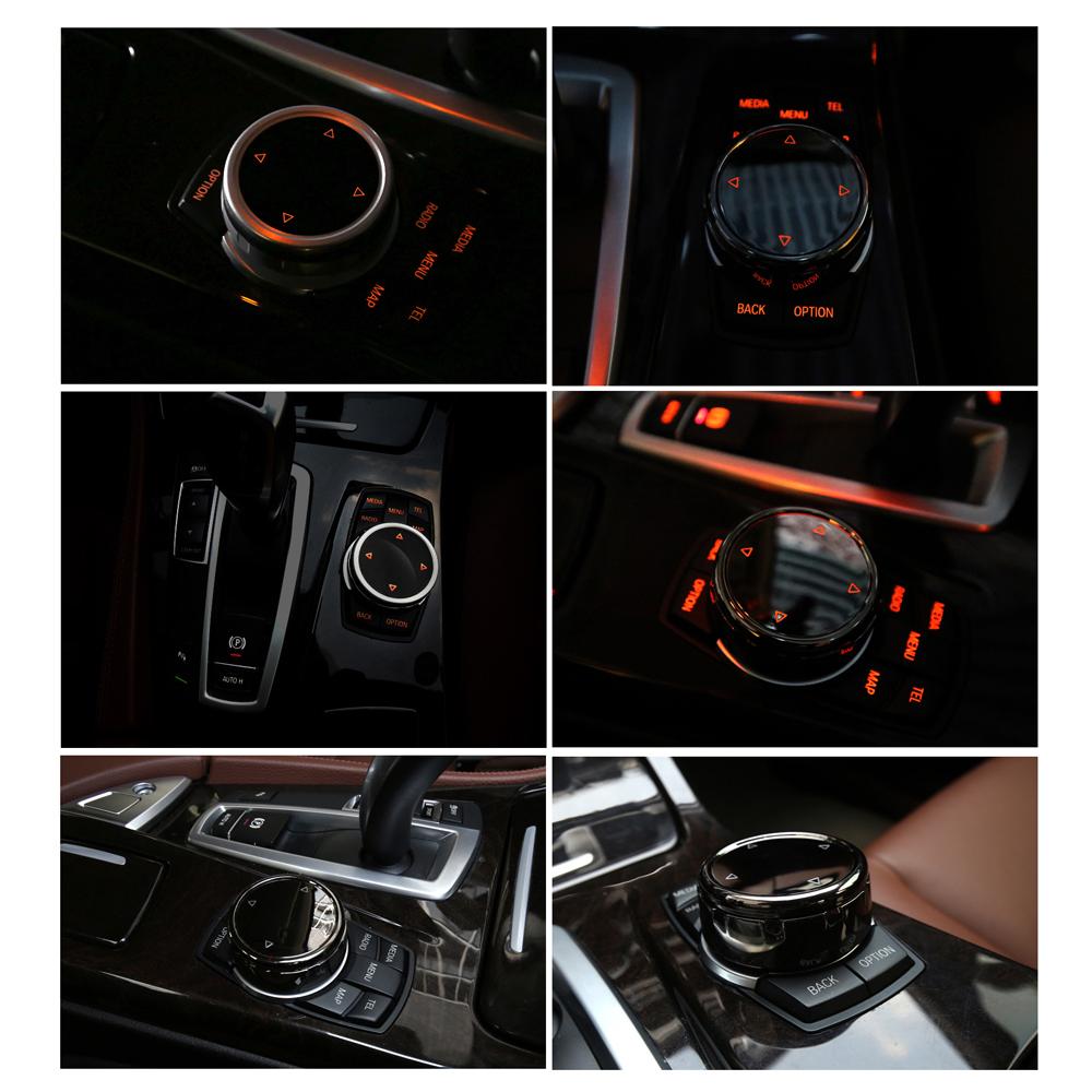 Multi-Media Knob Trim Cover Central Control Switch Button Decorative Cap Replacement for F10 F30 3-Series 5-Series X3 X5