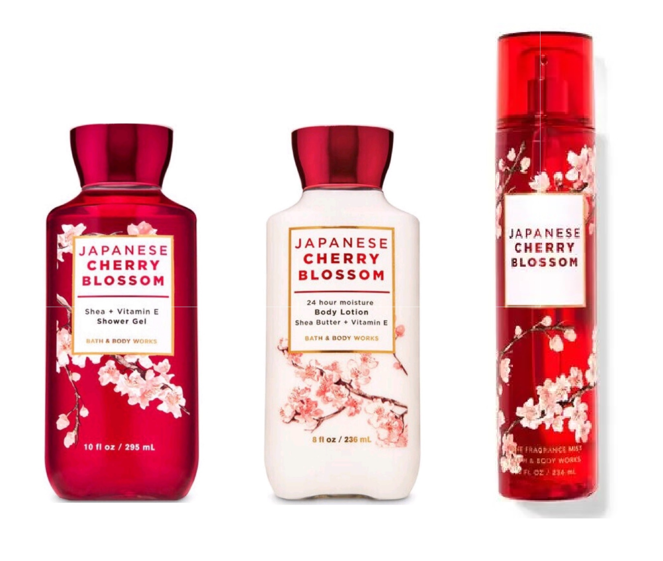 Set tắm dưỡng xịt thơm Bath &amp; Body Works Japanese Cherry Blossom ( 3 chai )