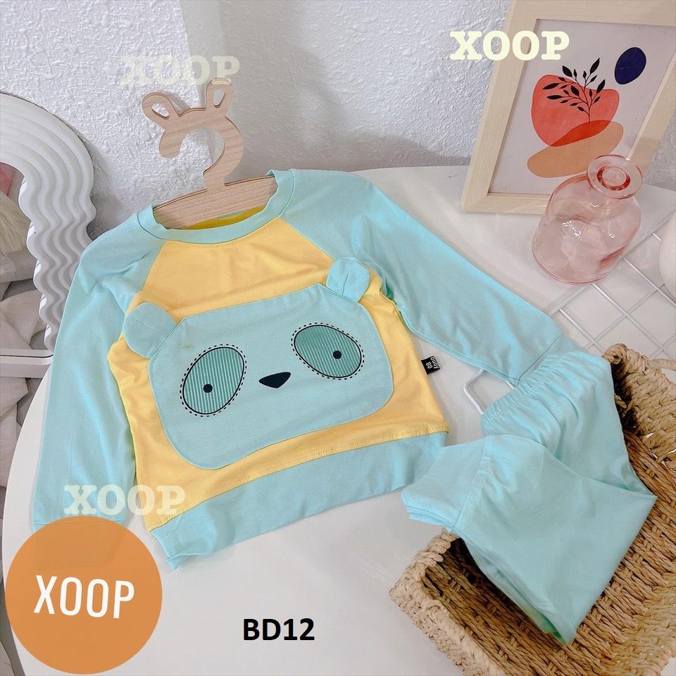 Bộ dài tay xoop chất thun lạnh in họa tiết 2 mắt 2 tai cho bé BD12 shop phúc yến