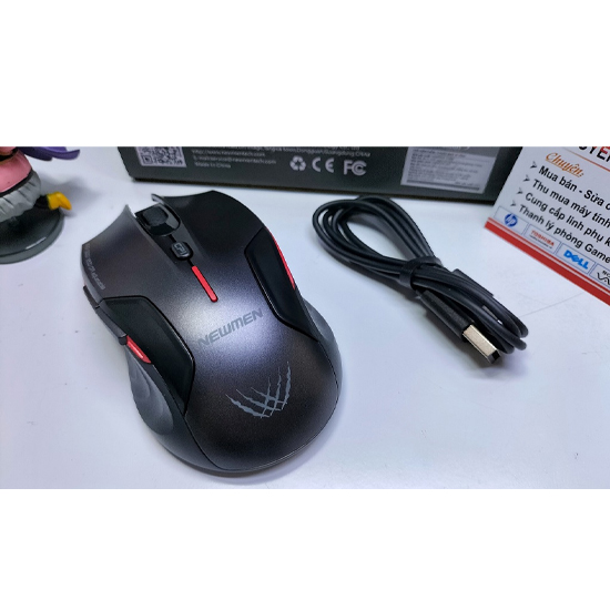 Chuột máy tính không dây Garming Newmen D500 (Dual Mode BT5.0 &amp; 2.4 Ghz) - Xám-Đen - Hàng chính hãng