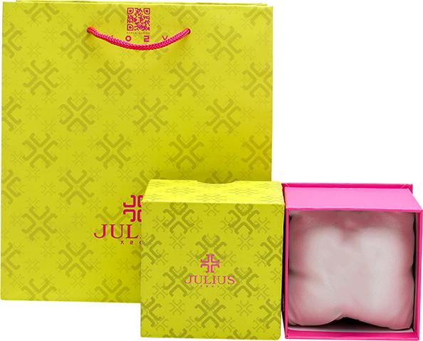 Đồng Hồ Nữ Dây Da Julius JA-1012D - Dây Kem Mặt Xanh