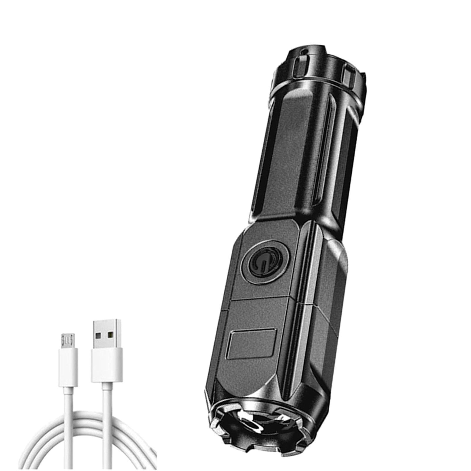 Mini Flashlight Rechargeable Telescopic Lighting Camping Bright USB