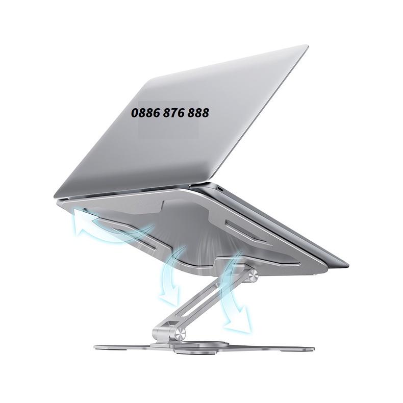 Giá đỡ laptop xoay 360 độ hợp kim nhôm L43 cao cấp, chân đế xoay tròn cho máy 11 inch - 16 inch