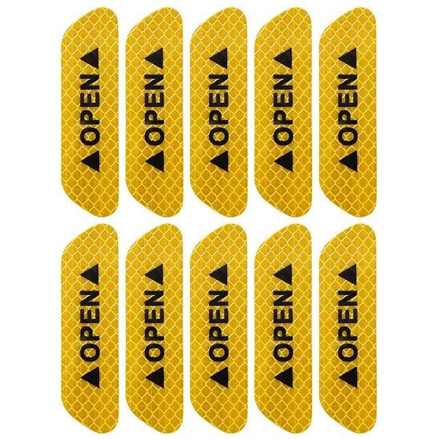 Bộ 4 decal dán phản quang trang trí ô tô OPEN cánh cửa xe ô tô - Phản Quang báo hiệu cửa xe đang mở loại tốt nhiều màu - Cam