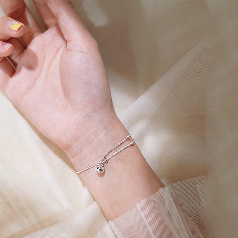 Vòng tay nữ bạc Ý s925 chuông nhỏ 2 lớp S3152 - AROCH Jewelry