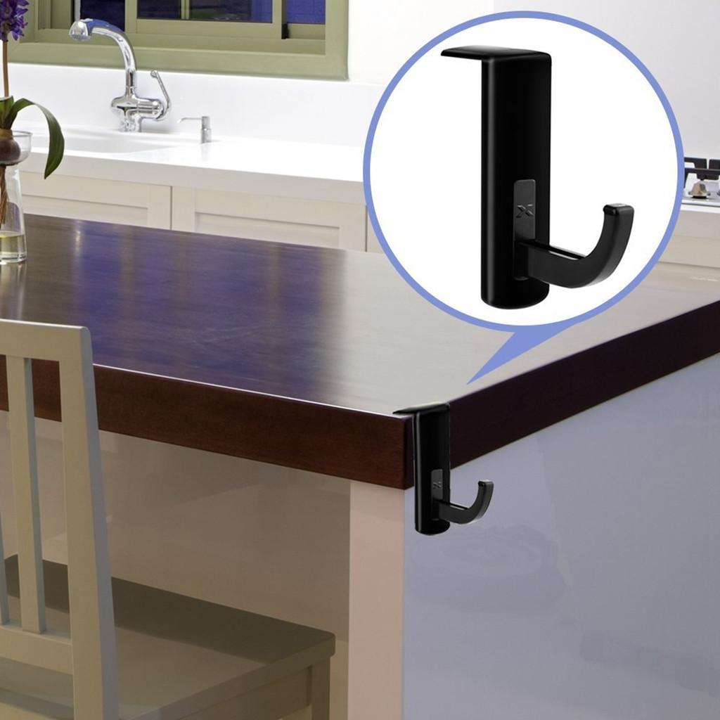 Headphone Headset Hanger Hook with Tape Sticker for Desk PC Display Black