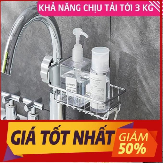 Giá để treo vòi nước gắn lavabo thông đa năng minh khay kệ inox đựng đồ phòng tắm nhà bếp trang trí đẹp